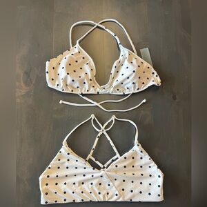 Lot of 2 Carve Designs Cloud Polka Dot Bikini Tops Size Large L